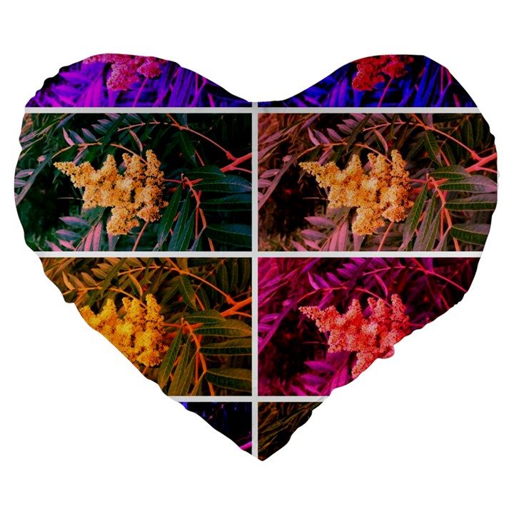 Sideways Sumac Collage Large 19  Premium Heart Shape Cushions