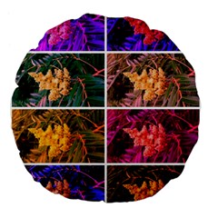 Sideways Sumac Collage Large 18  Premium Flano Round Cushions by okhismakingart