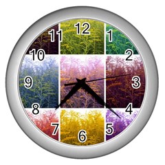 Goldenrod Collage Wall Clock (silver) by okhismakingart