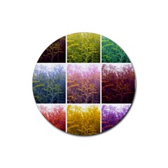 Goldenrod Collage Rubber Round Coaster (4 Pack)  by okhismakingart