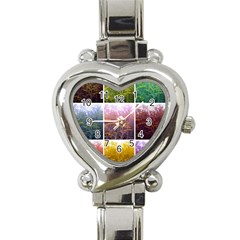 Goldenrod Collage Heart Italian Charm Watch