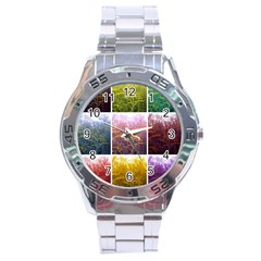 Goldenrod Collage Stainless Steel Analogue Watch