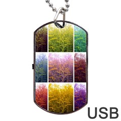 Goldenrod Collage Dog Tag Usb Flash (one Side) by okhismakingart