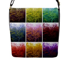 Goldenrod Collage Flap Closure Messenger Bag (l) by okhismakingart