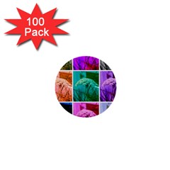 Color Block Queen Annes Lace Collage 1  Mini Buttons (100 Pack)  by okhismakingart