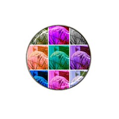 Color Block Queen Annes Lace Collage Hat Clip Ball Marker (4 Pack) by okhismakingart