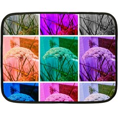 Color Block Queen Annes Lace Collage Double Sided Fleece Blanket (mini)  by okhismakingart