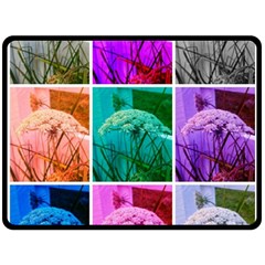 Color Block Queen Annes Lace Collage Fleece Blanket (large)  by okhismakingart