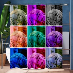 Color Block Queen Annes Lace Collage Shower Curtain 60  X 72  (medium)  by okhismakingart