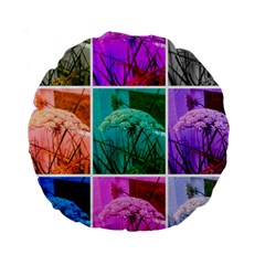 Color Block Queen Annes Lace Collage Standard 15  Premium Round Cushions by okhismakingart