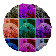 Color Block Queen Annes Lace Collage Large 18  Premium Round Cushions by okhismakingart