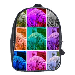 Color Block Queen Annes Lace Collage School Bag (xl) by okhismakingart