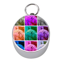 Color Block Queen Annes Lace Collage Mini Silver Compasses by okhismakingart