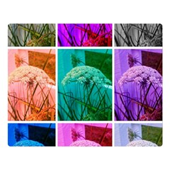 Color Block Queen Annes Lace Collage Double Sided Flano Blanket (large)  by okhismakingart