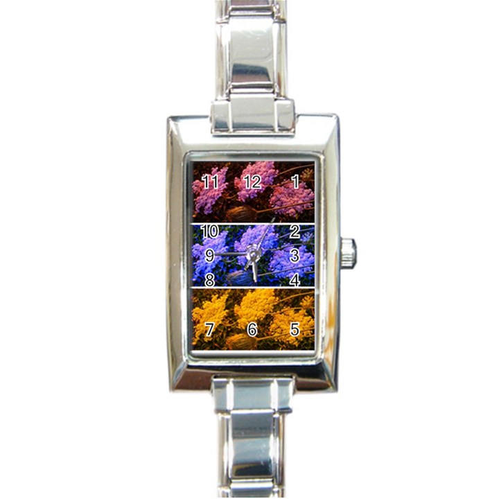 Primary Color Queen Anne s Lace Rectangle Italian Charm Watch