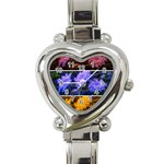 Primary Color Queen Anne s Lace Heart Italian Charm Watch Front