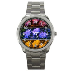 Primary Color Queen Anne s Lace Sport Metal Watch by okhismakingart