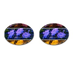 Primary Color Queen Anne s Lace Cufflinks (oval) by okhismakingart