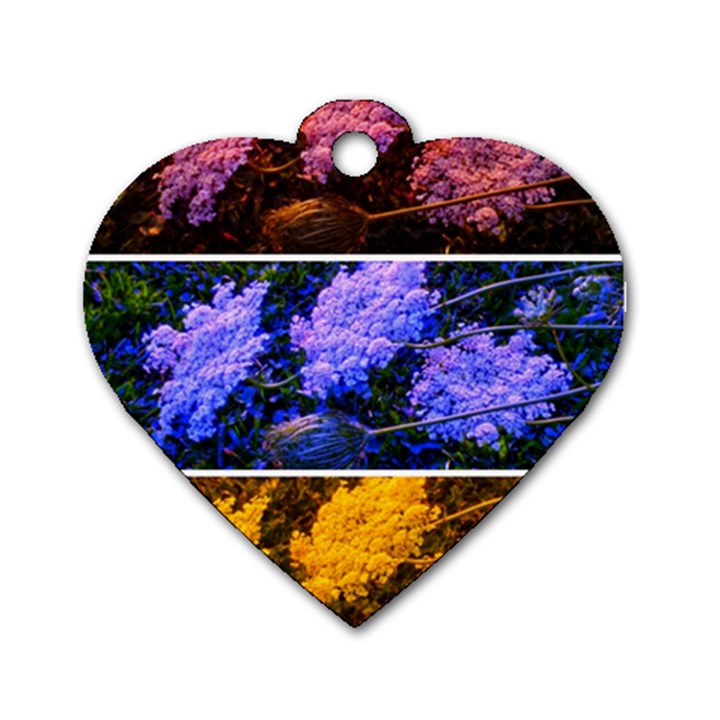 Primary Color Queen Anne s Lace Dog Tag Heart (Two Sides)