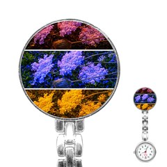 Primary Color Queen Anne s Lace Stainless Steel Nurses Watch by okhismakingart