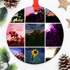 Sunflower Collage Ornament (round) by okhismakingart