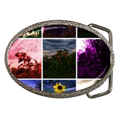 Sunflower Collage Belt Buckles by okhismakingart