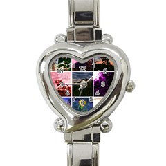 Sunflower Collage Heart Italian Charm Watch