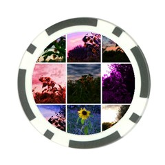 Sunflower Collage Poker Chip Card Guard by okhismakingart