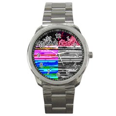 Double Static Wall Queen Annes Lace Sport Metal Watch by okhismakingart