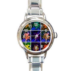 Sumac Collage Round Italian Charm Watch by okhismakingart