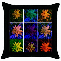 Sumac Collage Throw Pillow Case (black) by okhismakingart