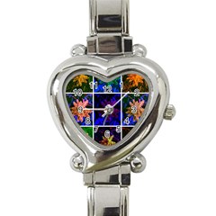 Sumac Collage Heart Italian Charm Watch by okhismakingart