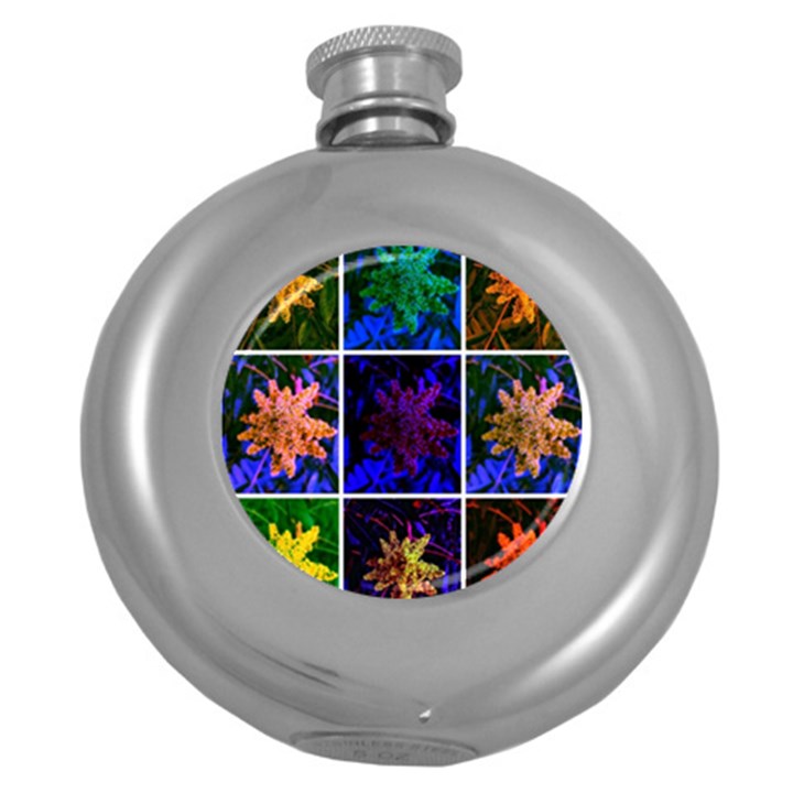 Sumac Collage Round Hip Flask (5 oz)