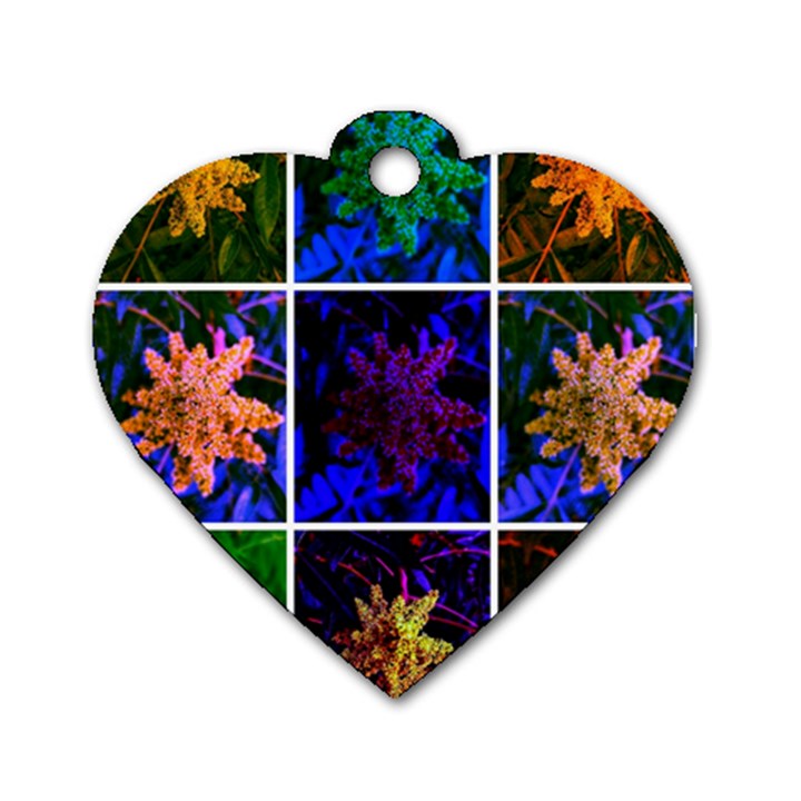 Sumac Collage Dog Tag Heart (Two Sides)