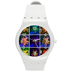 Sumac Collage Round Plastic Sport Watch (m) by okhismakingart