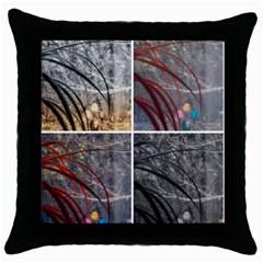 Winter Tulips Throw Pillow Case (black) by okhismakingart