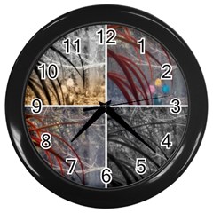 Winter Tulips Wall Clock (black) by okhismakingart