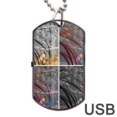 Winter Tulips Dog Tag Usb Flash (two Sides) by okhismakingart