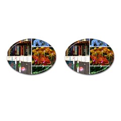 Floral Collage Cufflinks (oval) by okhismakingart