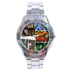 Floral Collage Stainless Steel Analogue Watch by okhismakingart