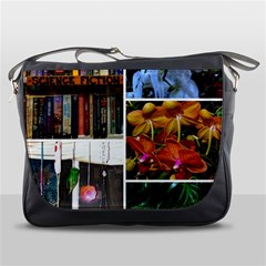 Floral Collage Messenger Bag by okhismakingart