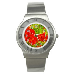 Red Roses Stainless Steel Watch