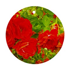 Red Roses Round Ornament (Two Sides)