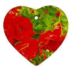 Red Roses Heart Ornament (two Sides) by okhismakingart