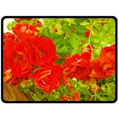 Red Roses Double Sided Fleece Blanket (Large) 