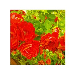 Red Roses Small Satin Scarf (Square)