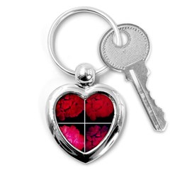 Geranium Collage Key Chains (heart)  by okhismakingart