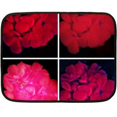 Geranium Collage Double Sided Fleece Blanket (mini)  by okhismakingart