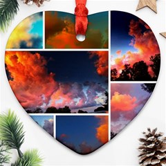 Sunset Collage Ornament (heart) by okhismakingart