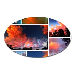 Sunset Collage Oval Magnet by okhismakingart